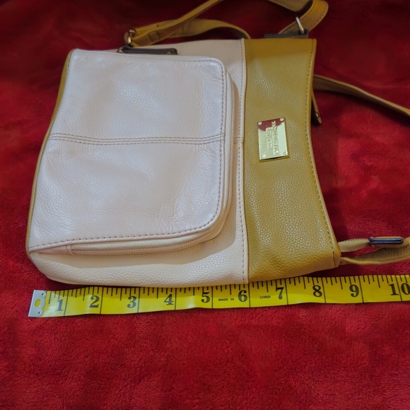 Tignanello Leather Blush Pink and Tan Crossbody Bag - Picture 5 of 9